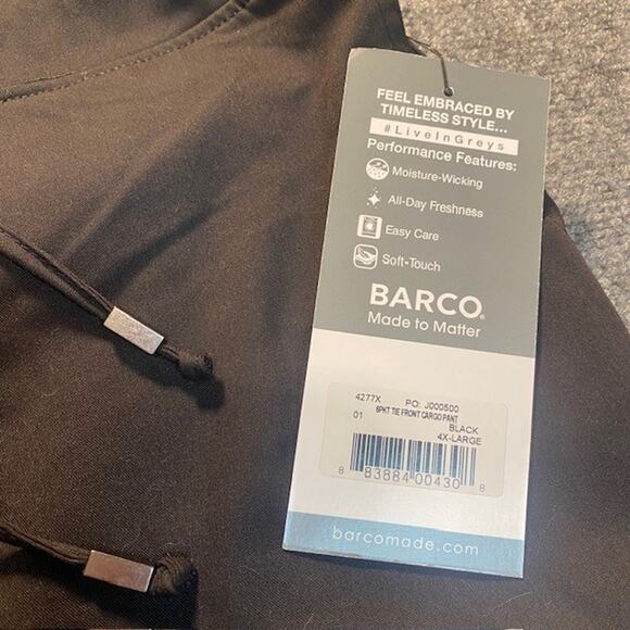 NEW Greys Anatomy Scrub Pants Mia Womens 4XL Black Tie Front Cargo 4277X NWT - Picture 7 of 9